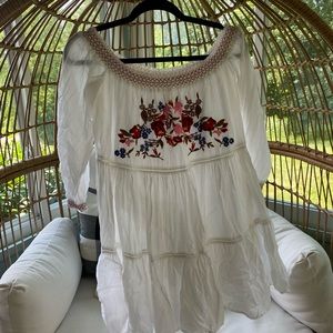 Free People Embroidered Mini Dress